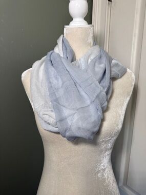 Calvin Klein Light Blue Gauze Scarf Lightweight Sheer Wrap Shawl OS